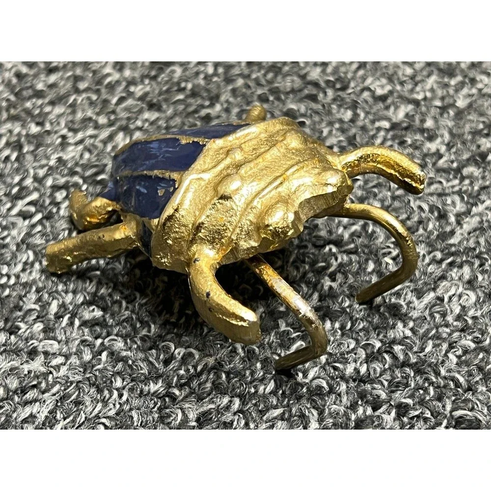 Cast Brass Egyptian Scarab Beetle Paperweight 3” - Vintage!